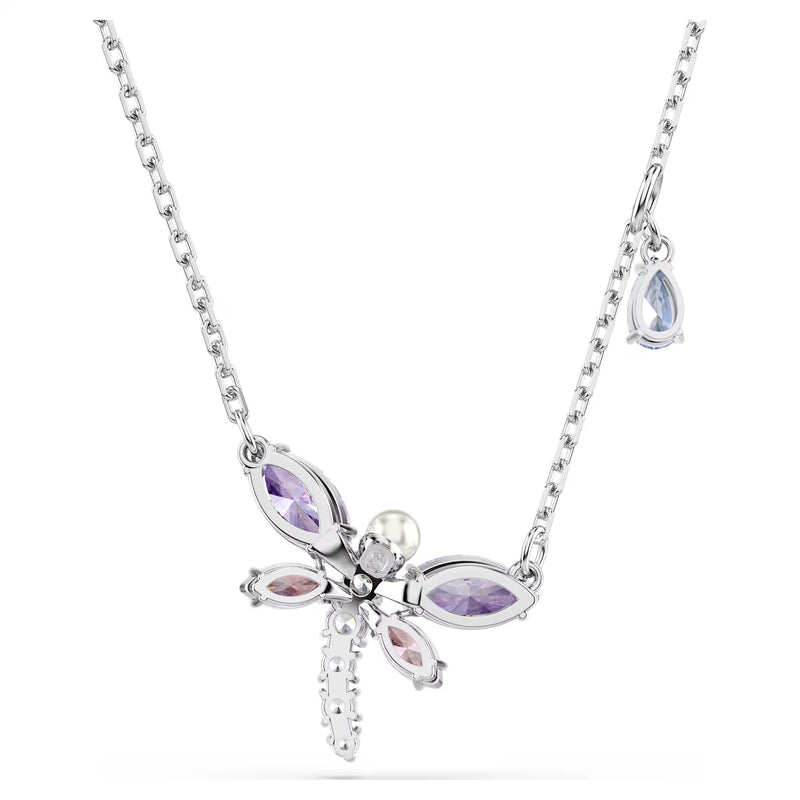 Swarovski Ariana Grande x Mixed cuts, Dragonfly, Multicoloured, Rhodium plated pendant