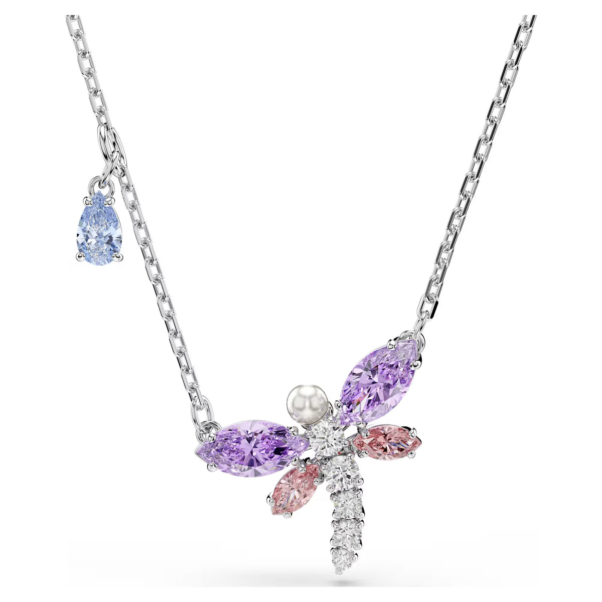 Swarovski Ariana Grande x Mixed cuts, Dragonfly, Multicoloured, Rhodium plated pendant