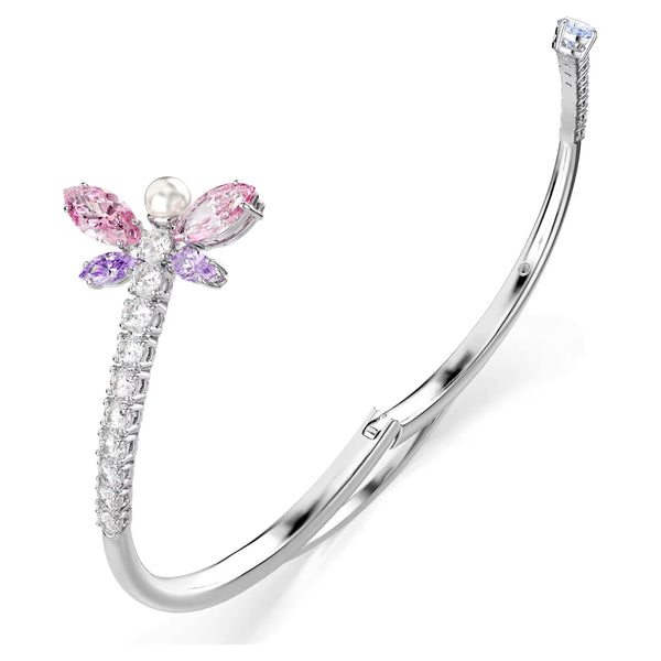 Swarovski Ariana Grande x Mixed cuts, Dragonfly, Multicoloured, Rhodium plated bangle
