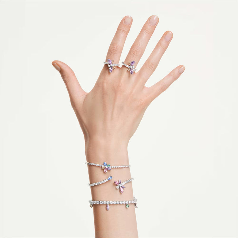 Swarovski Ariana Grande x Mixed cuts, Dragonfly, Multicoloured, Rhodium plated bangle