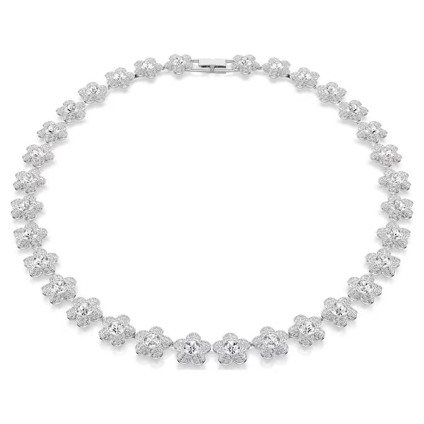 Swarovski Ariana Grande x Round cut, Flower, White, Rhodium plated necklace