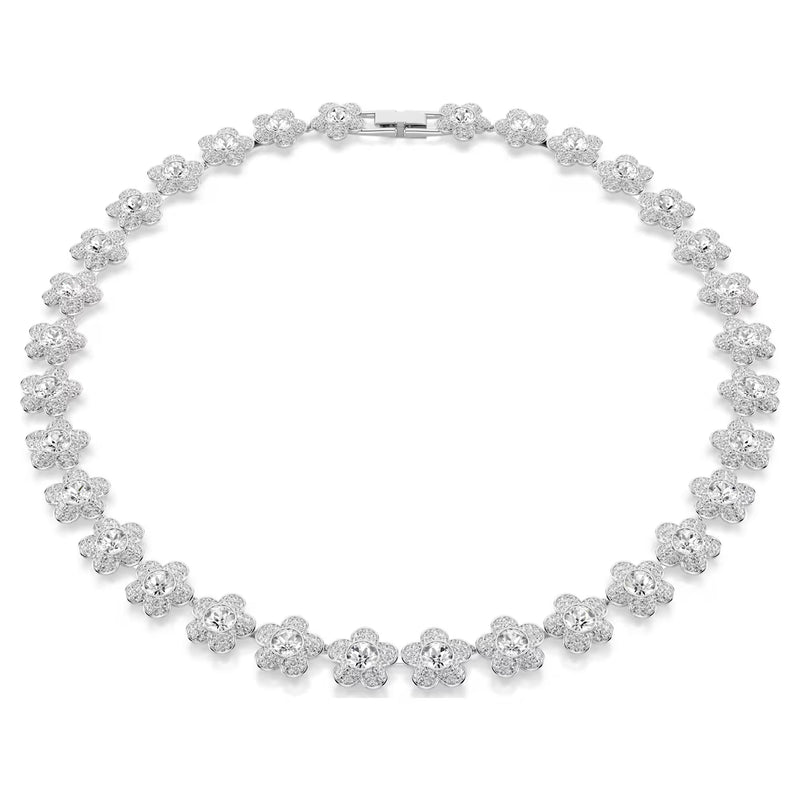 Swarovski Ariana Grande x Round cut, Flower, White, Rhodium plated necklace
