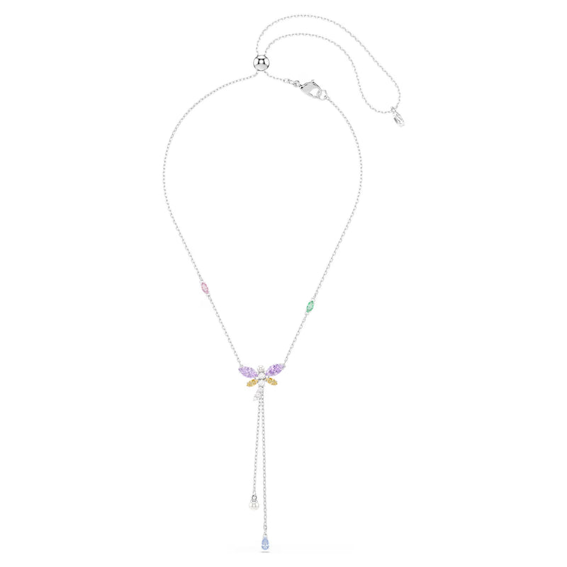 Swarovski Ariana Grande x Mixed cuts, Dragonfly, Multicoloured, Rhodium plated necklace