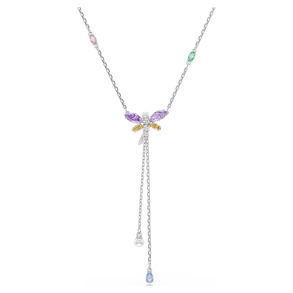 Swarovski Ariana Grande x Mixed cuts, Dragonfly, Multicoloured, Rhodium plated necklace