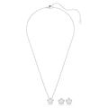 Swarovski Ariana Grande x Crystal pearl, Round cut, Flower, White, Rhodium plated set