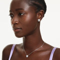 Swarovski Ariana Grande x Crystal pearl, Round cut, Flower, White, Rhodium plated set