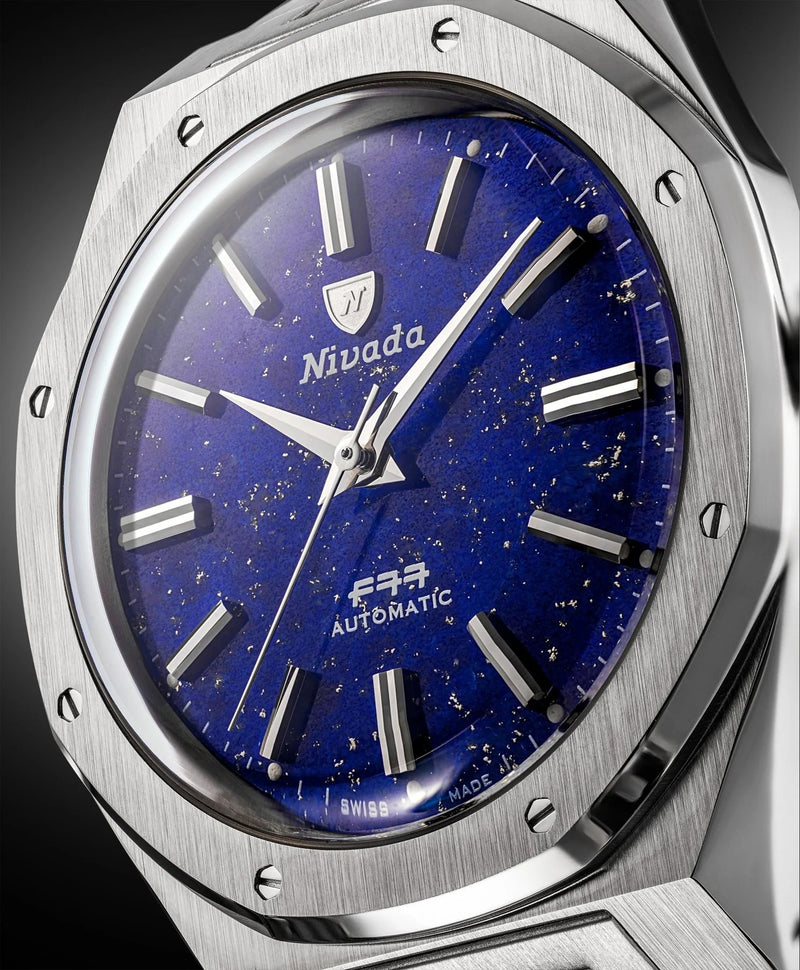 Nivada Grenchen F77 Lapis Lazuli MK2 38mm Watch 68048A77