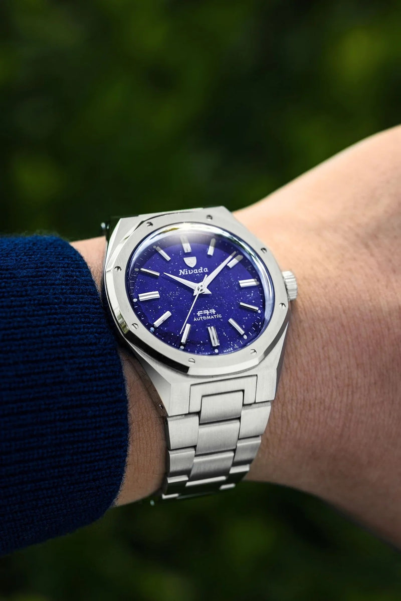Nivada Grenchen F77 Lapis Lazuli MK2 38mm Watch 68048A77