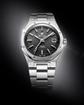 Nivada Grenchen F77 Black MK2 Date White Lume 38mm Watch 69011A77