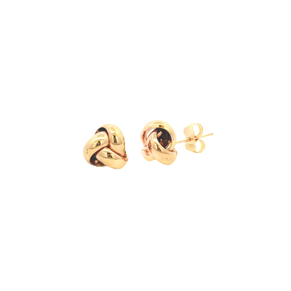 Three Strand Knot, 9ct Yellow Stud Earrings