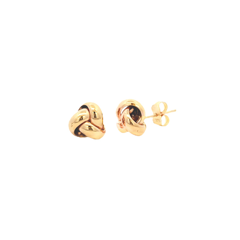 Three Strand Knot, 9ct Yellow Stud Earrings
