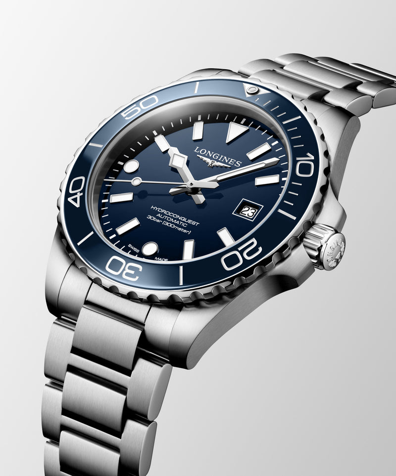 Longines HydroConquest Blue 42mm Steel Bracelet Watch L3.788.4.96.6