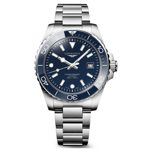 Longines HydroConquest Blue 42mm Steel Bracelet Watch L3.788.4.96.6