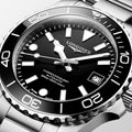 Longines HydroConquest Black 39mm Steel Bracelet Watch L3.779.4.56.6
