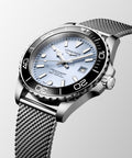 Longines HydroConquest Frosted Blue 42mm Steel  Mesh Bracelet Watch L3.788.4.99.6