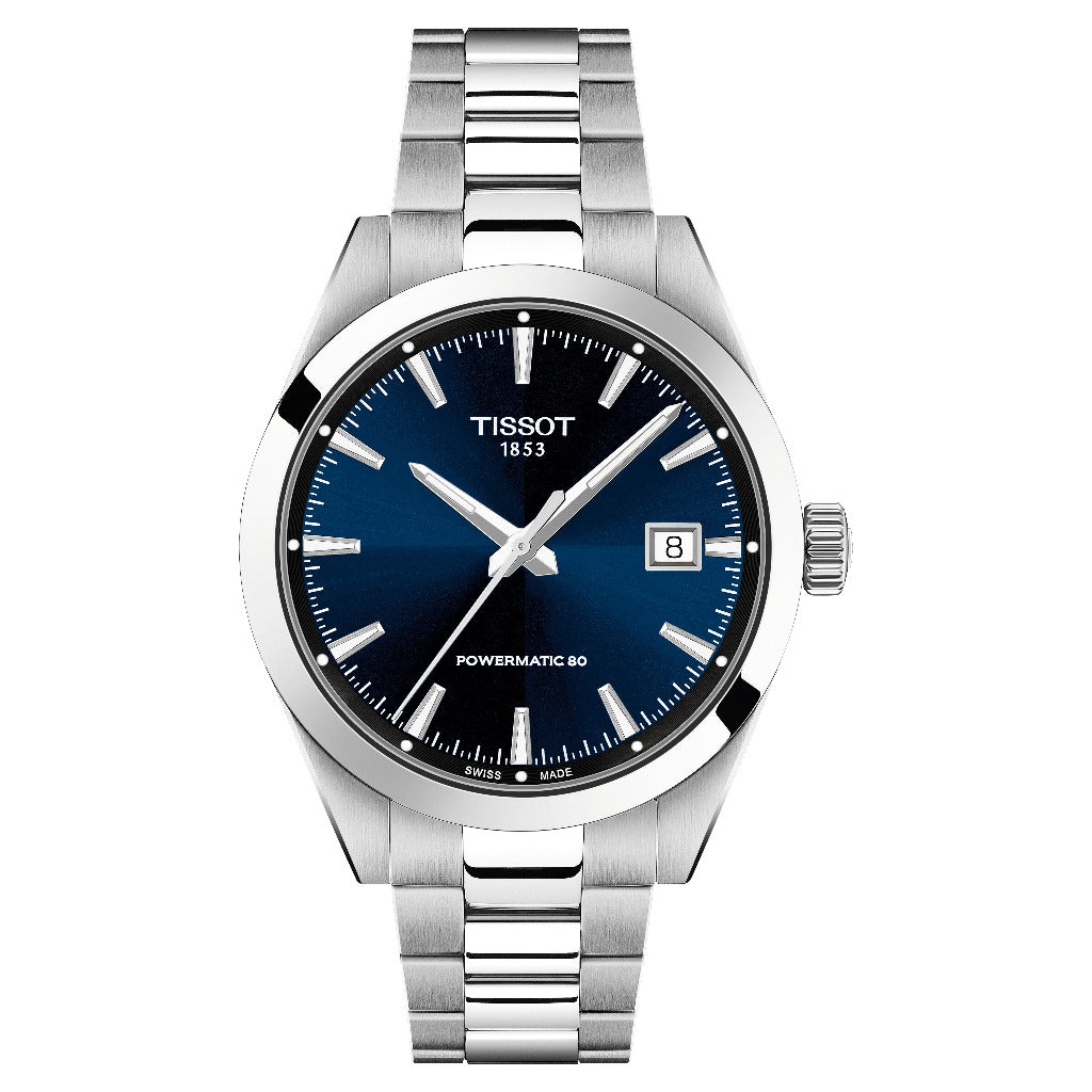 Tissot Gentleman Blue 38mm Powermatic 80 Stainless Steel Watch T1658071104100