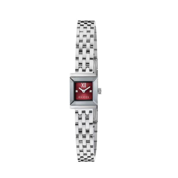 GUCCI G-Frame 14x18mm Red & Diamond Watch YA128541