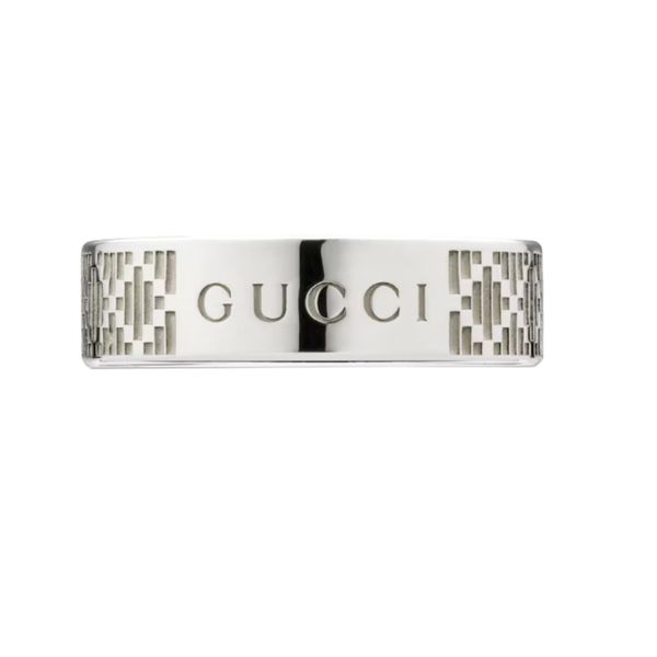 Gucci Diamante 6mm Silver Ring