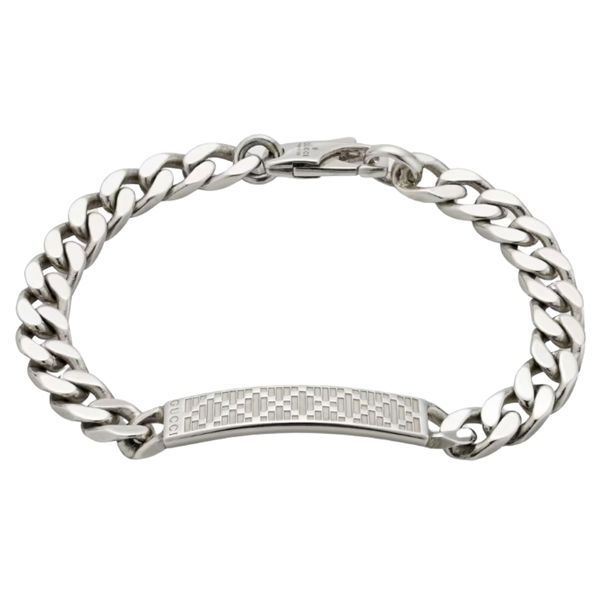 Gucci Diamante Tag Silver Bracelet