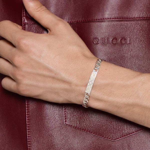 Gucci Diamante Tag Silver Bracelet