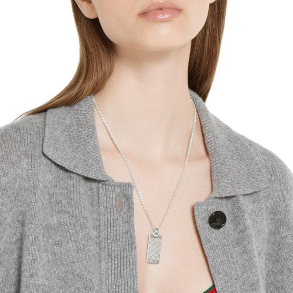 Gucci Diamante Tag Silver Pendant