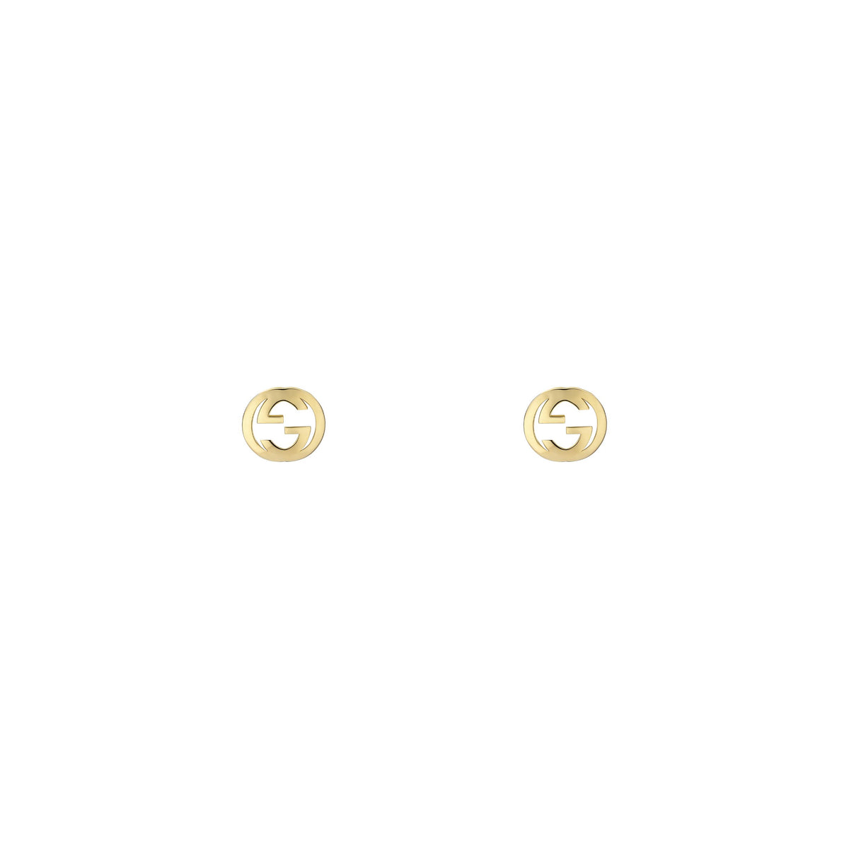 Gucci Interlocking 18ct Yellow Gold Stud Earrings