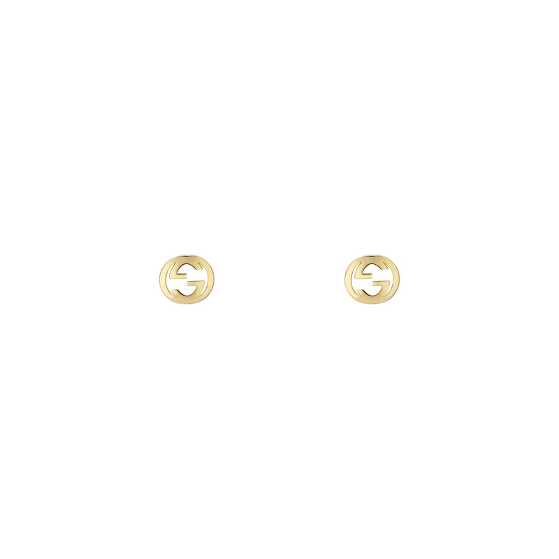 Gucci Interlocking 18ct Yellow Gold Stud Earrings