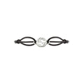 Gucci Interlocking Silver Cord Bracelet - Black