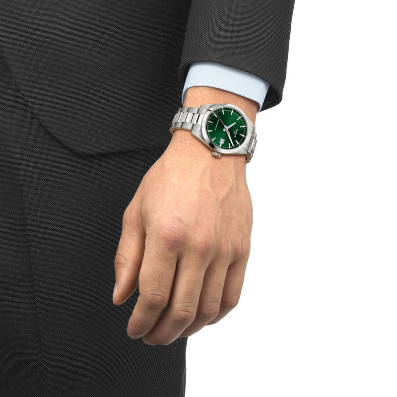 Tissot Gentleman Green 38mm Powermatic 80 Stainless Steel Watch T1658071109100
