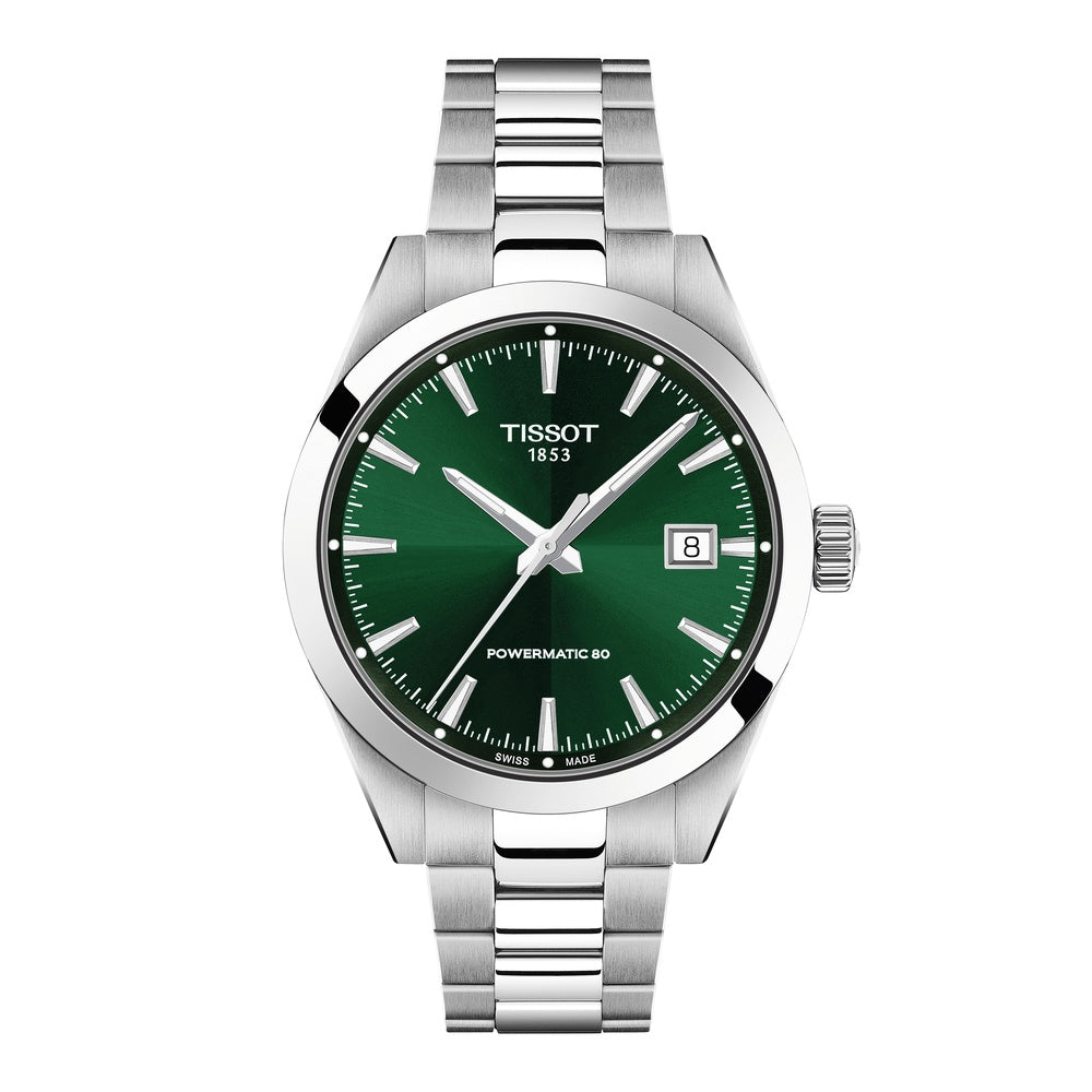 Tissot Gentleman Green 38mm Powermatic 80 Stainless Steel Watch T1658071109100