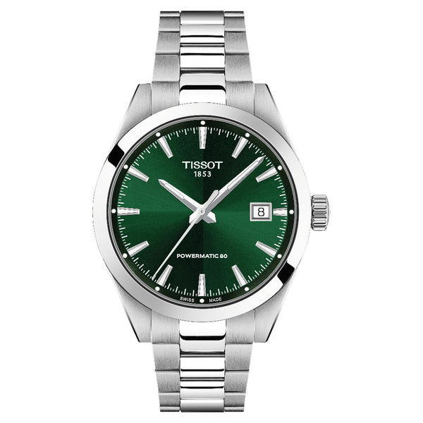Tissot Gentleman Green 38mm Powermatic 80 Stainless Steel Watch T1658071109100