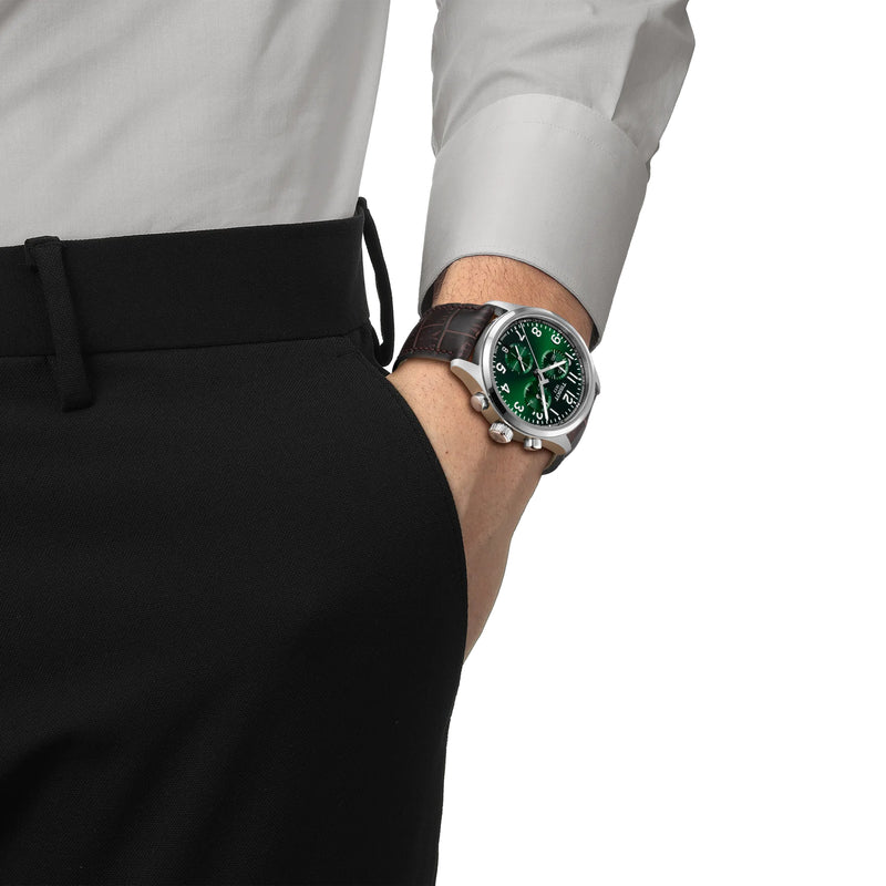 Tissot Chrono L Green 42mm Leather Strap Watch T1164171609200