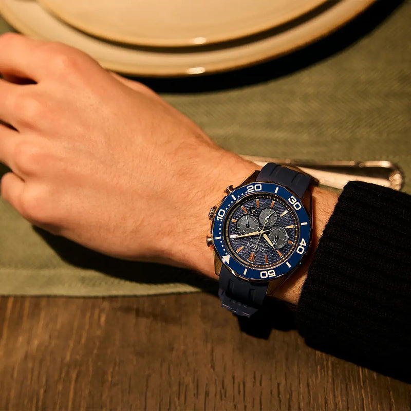 Citizen Eco-Drive Chronograph Sport, 43mm Blue & Rose Tone Watch CA4733-00L