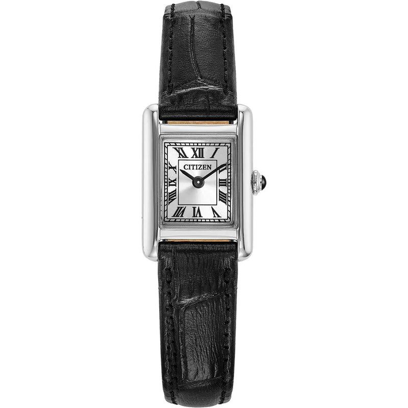 Citizen Eco-Drive Fio Roma, 24x17mm Silver & Black Watch EG2790-12A