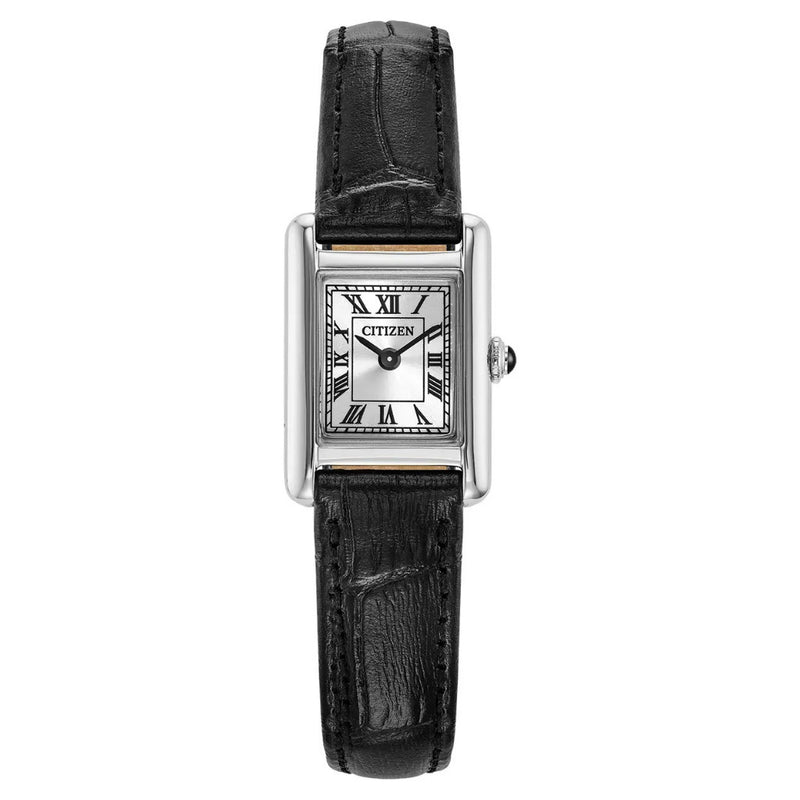 Citizen Eco-Drive Fio Roma, 24x17mm Silver & Black Watch EG2790-12A