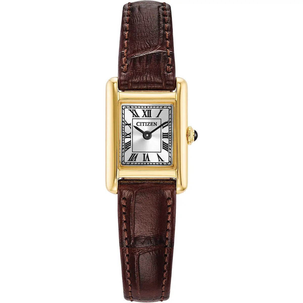 Citizen Eco-Drive Fio Roma, 24x17mm Gold & Brown Watch EG2797-13A
