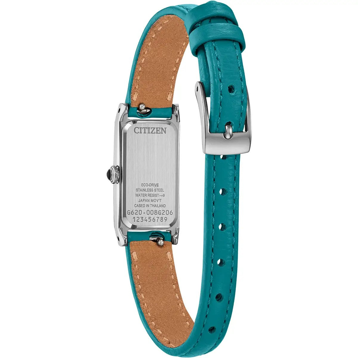 Citizen Eco-Drive Fio, 14x30mm Silver & Teal Watch EG7120-00A
