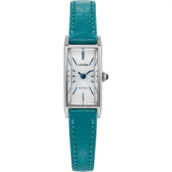 Citizen Eco-Drive Fio, 14x30mm Silver & Teal Watch EG7120-00A