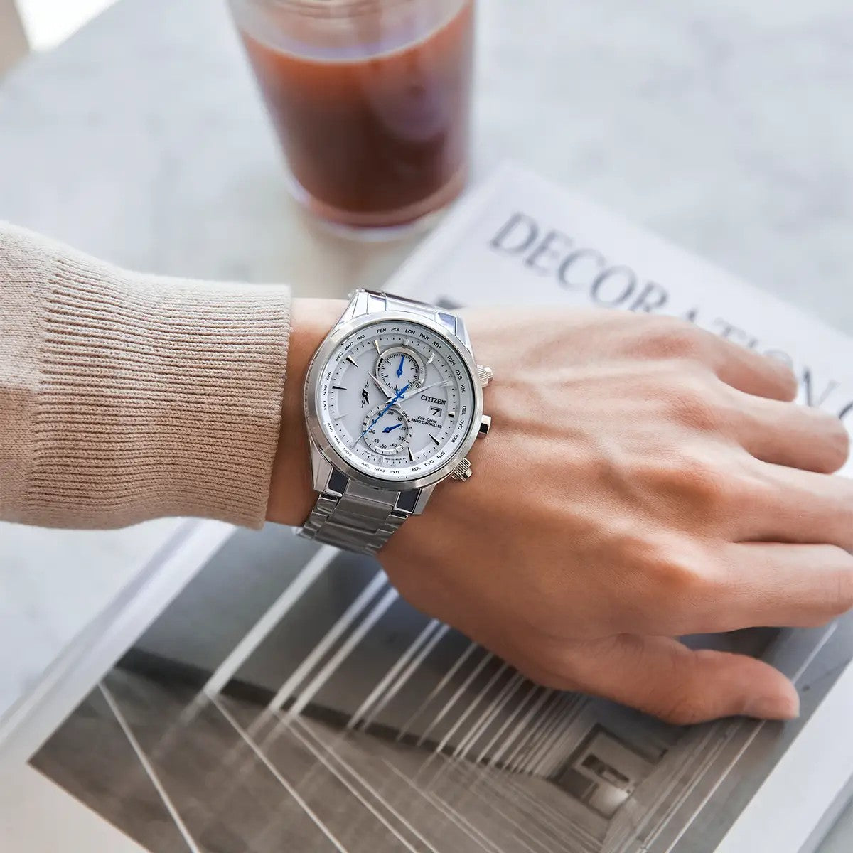 Citizen Eco-Drive World Chronograph A.T, 43mm White Dial Watch AT8260-85A