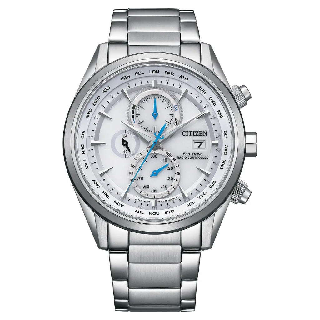 Citizen Eco-Drive World Chronograph A.T, 43mm White Dial Watch AT8260-85A