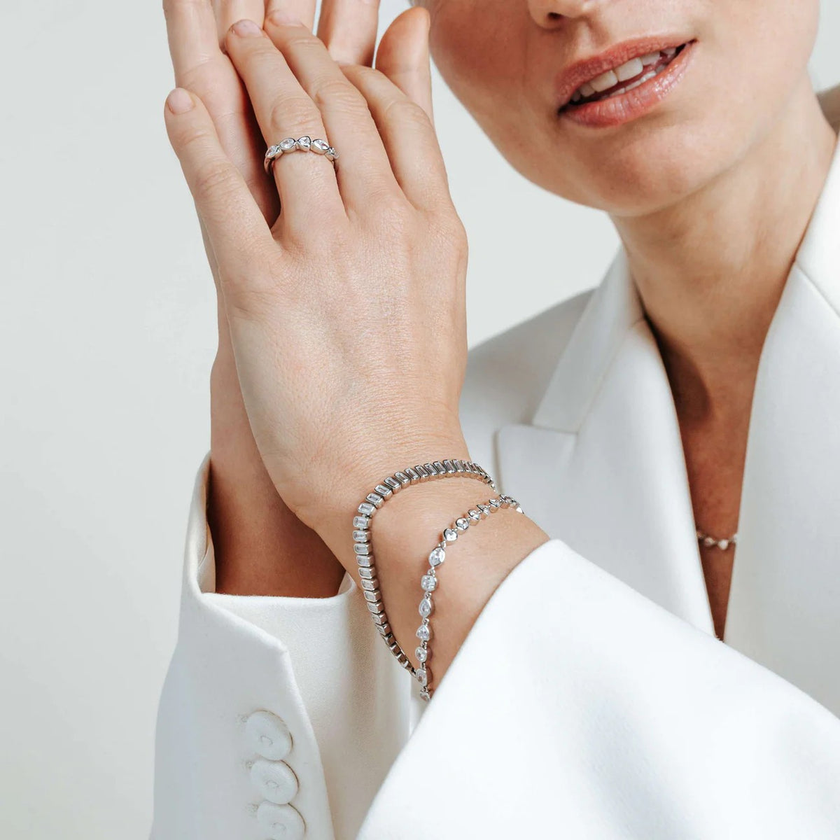 Ti-Sento Baguette Tennis Bracelet 23040ZI