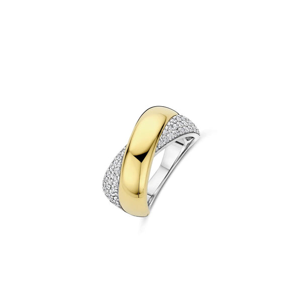Ti-Sento Bold Zirconia Crossover Ring 12404ZY