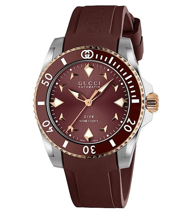 GUCCI Dive Automatic Burgundy 36mm Watch YA136410