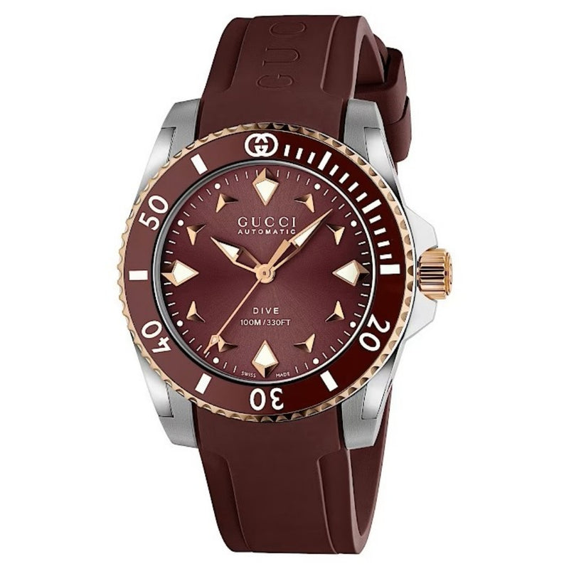 GUCCI Dive Automatic Burgundy 36mm Watch YA136410