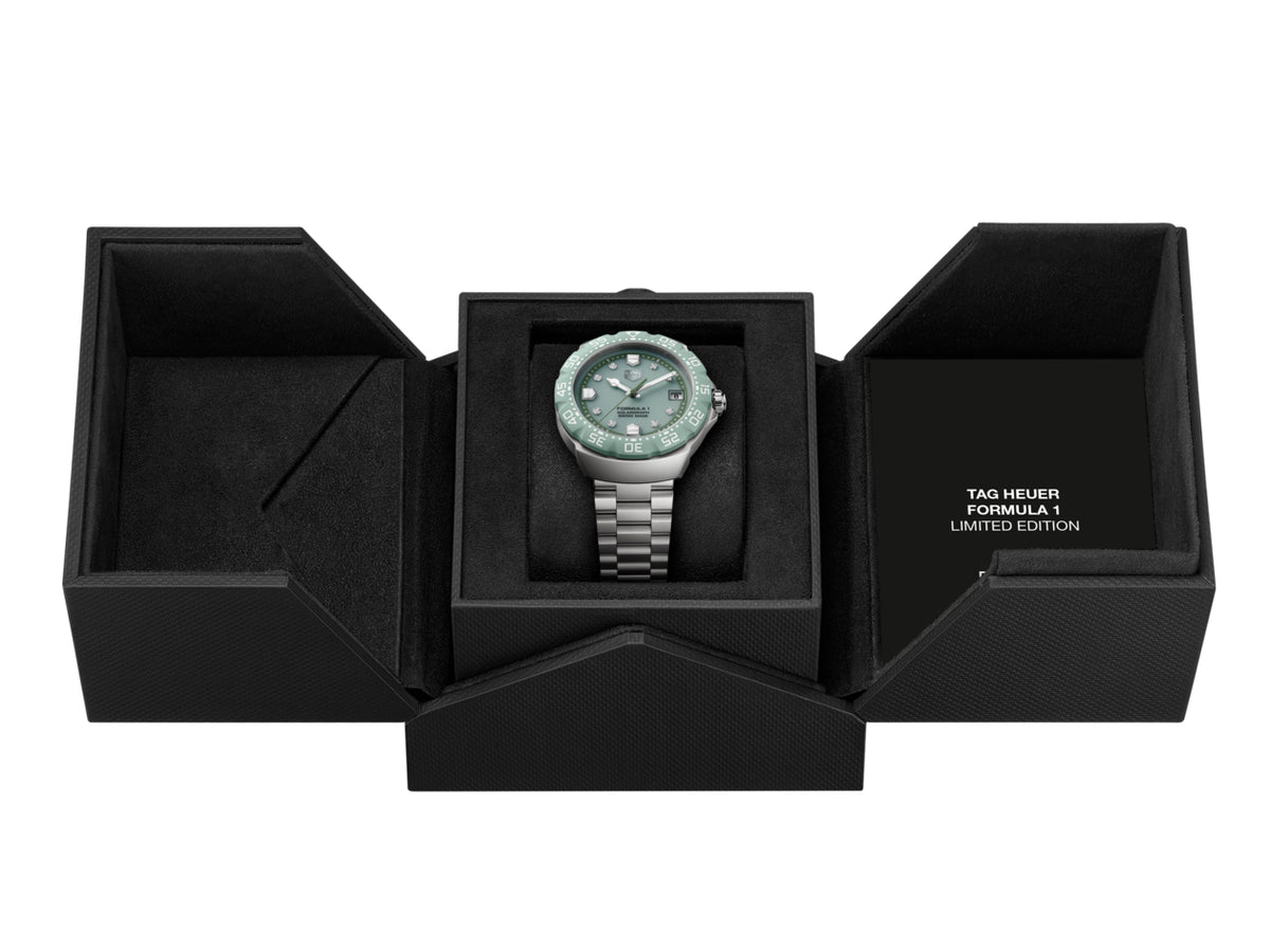 Tag Heuer Formula 1 Solargraph Green, 38mm Limited Edition Diamond Watch WBY1165.FT8115
