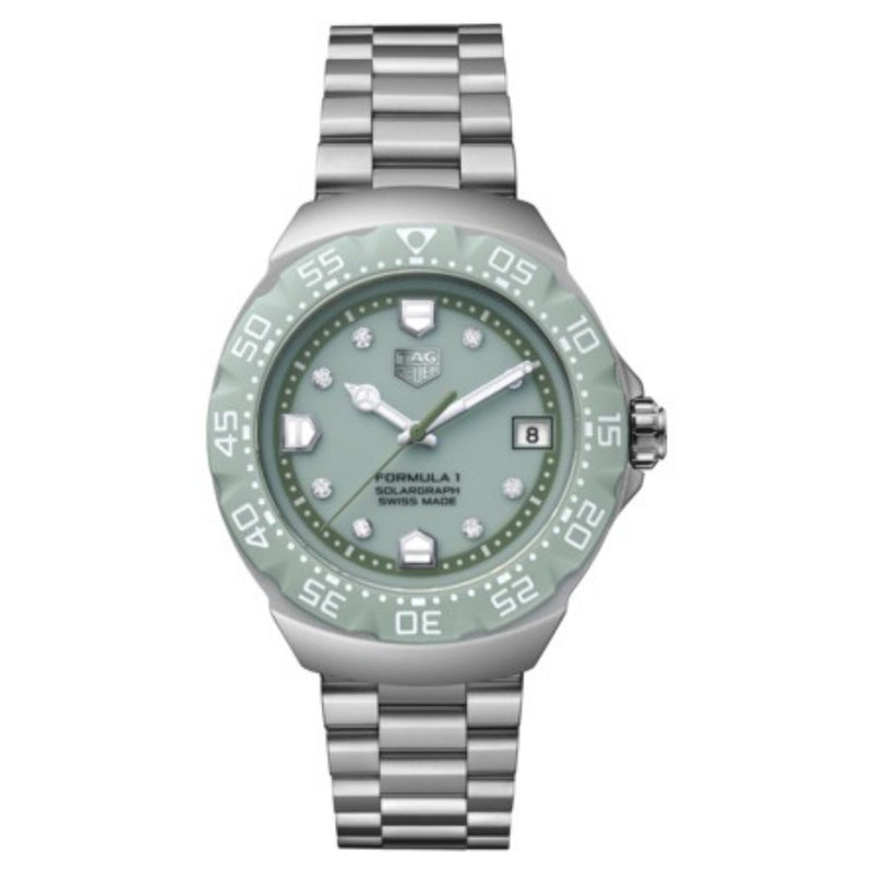Tag Heuer Formula 1 Solargraph Green, 38mm Limited Edition Diamond Watch WBY1165.FT8115