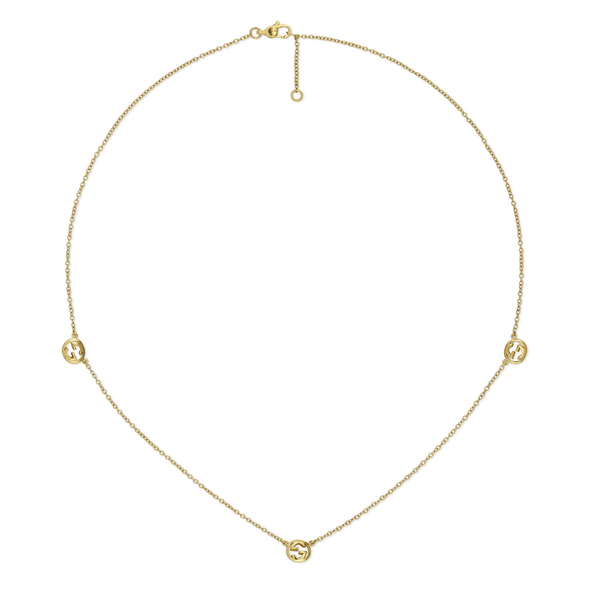 Gucci Interlocking 18ct Yellow Gold Pendant Necklace