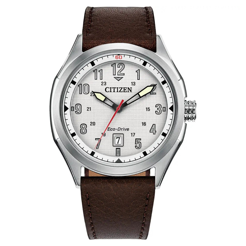 Citizen Eco-Drive Terra Force Leather Strap 41mm Watch AW1890-19B