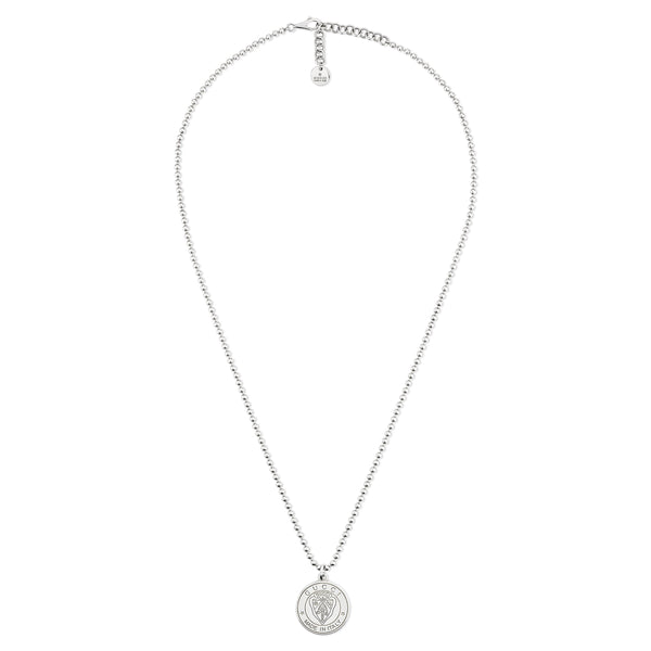 Gucci Crest Silver Pendant Necklace