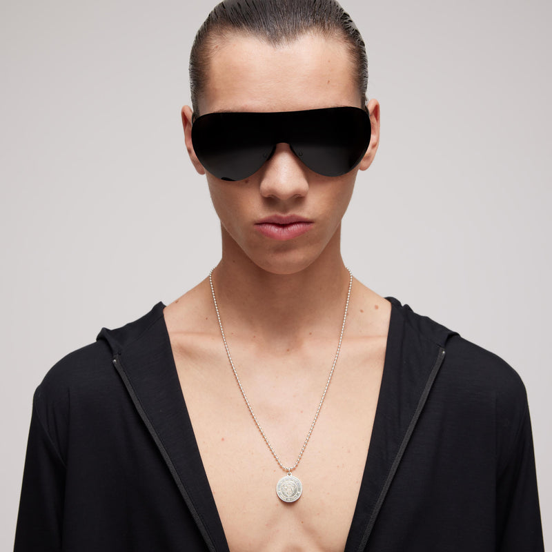Gucci Crest Silver Pendant Necklace